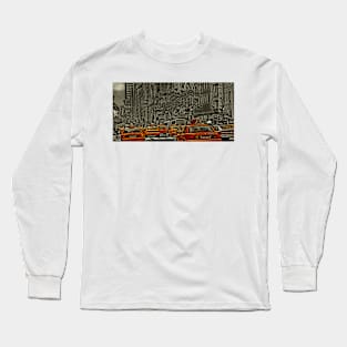 Yellow Cabs flow on 5th Ave Long Sleeve T-Shirt